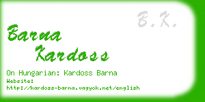 barna kardoss business card